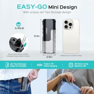 COSLUS Mini Travel Water Flosser – Cordless Oral Irrigator