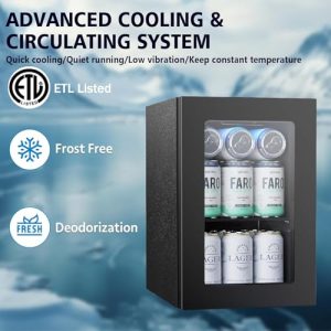 COWSAR 24-Can Mini Beverage Refrigerator – ETL Approved