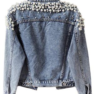 Kedera Women’s Embroidered Pearl Short Denim Jacket