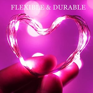 15-Pack Pink LED Fairy String Lights 6.6ft