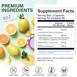 LUXHEALTH NADH Resveratrol: Anti-Aging & Energy Boost