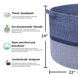 R RUNKA Extra Large Woven Storage Basket – 22″x14″ Organizer