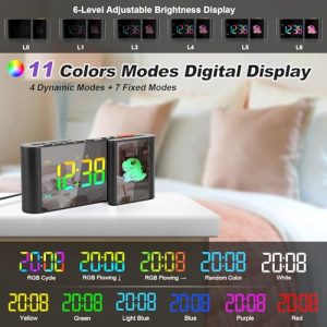 Cartoon Mirror Alarm Clock – RGB, Dual Alarms & USB