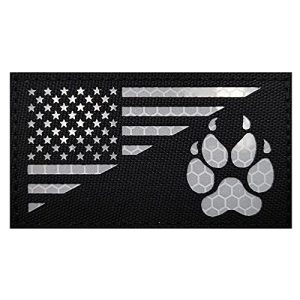 IR Reflective Service Dog US Flag Paw Patch