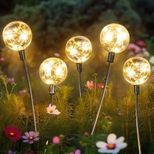 Figbush Solar Globe Outdoor Lights - 4-Pack LED Decor