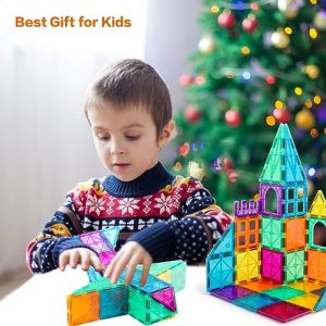 NEOFORMERS 110PCS Magnetic Tiles with 2 Cars: STEM Fun