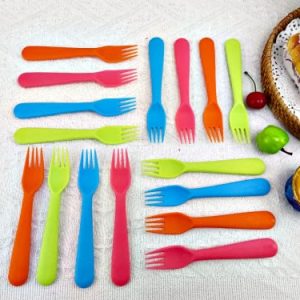 Jawbush 16-Pc Reusable Plastic Kids Forks – Bright Colors