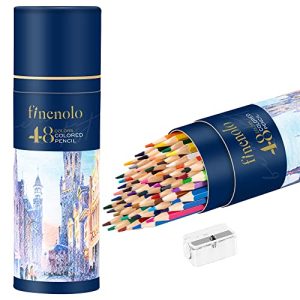 Finenolo 48-Pack Soft Core Colored Pencils & Sharpener