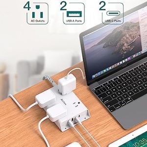 Addtam Surge Protector Power Strip with USB-C Ports
