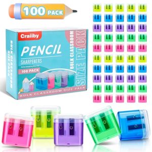 100 Pack Bulk Pencil Sharpeners - Double Hole