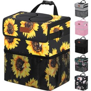 Vankor Cute Sunflower Car Trash Can - Hanging, Leakproof