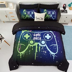 Kids Gaming Bedding Set Twin - 4 Piece Gamer Comforter