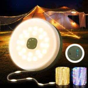 Rechargeable 32.8FT Camping String Lights – 8 Modes, Portable