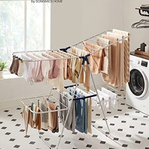 SONGMICS 2-Tier Foldable Clothes Drying Rack