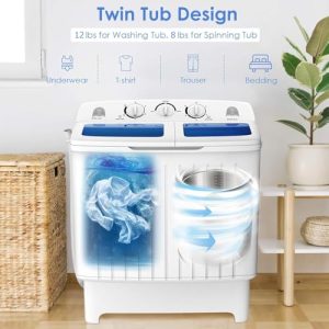 RELAX4LIFE 20lb Twin Tub Washer Dryer Combo