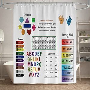 Educational ABC Alphabet Shower Curtain – Kids Bathroom