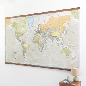 Giant Classic Laminated World Map Poster 46×77.5