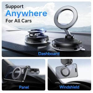 MagSafe Car Phone Mount – Strong Suction & Magnetic Carbon Fiber