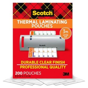 Scotch Thermal Laminating Pouches 200 Count 3 Mil