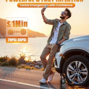 Portable 150 PSI Tire Inflator: Cordless & Fast