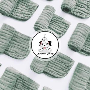 Spotted Play Muslin Burp Cloths – 12 Pack Cotton