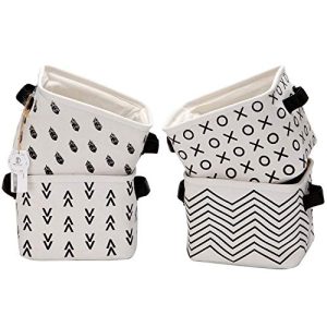 Sea Team Mini Foldable Fabric Storage Bins - Set of 4