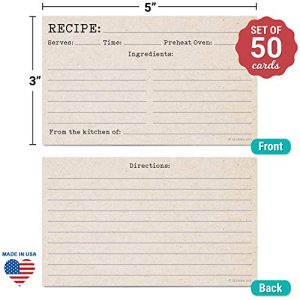 321Done 3×5 Rustic Recipe Cards – 50 Pack