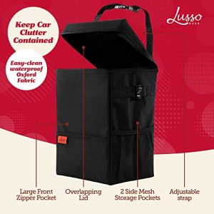 Lusso Gear Red Car Trash Can – Lid & Removable Liner