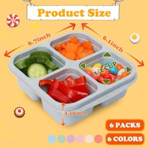 6-Pack Meal Prep Bento Boxes – Divided Containers