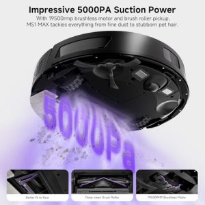 MONSGA Robot Vacuum Mop: 5000Pa Self-Emptying, 180 Min