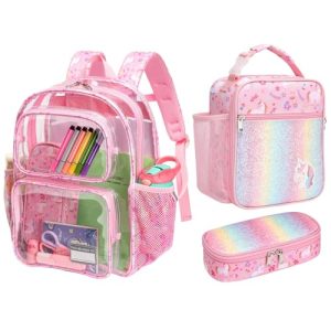 Clear Backpack Set for Girls – Unicorn Design