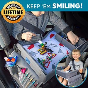 Kenley Kids Car Seat Travel Tray – Blue/Gray Lap Desk