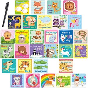 60 Animal-Themed Motivational Lunch Box Notes + Pen