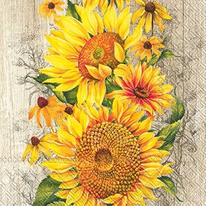 IHR Sunflowers Lunch Napkins – 3-Ply, 6.5×6.5 In