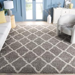 SAFAVIEH Hudson Shag Area Rug: 8'x10' Grey/Ivory