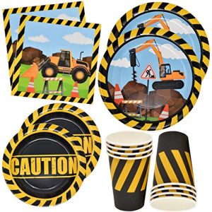 Construction Party Dinnerware Set - 122 Pcs, Serves 24