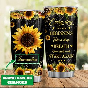 Sunflower Inspirational Tumbler | Personalized Gift for Her
