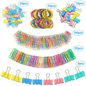 Colored Paper & Binder Clips Set – Office & School Supplies