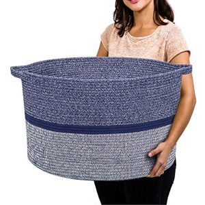 R RUNKA Extra Large Woven Storage Basket – 22″x14″ Organizer