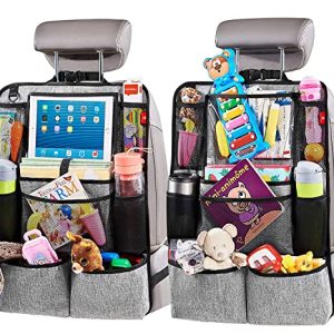 Helteko 2-Pack Backseat Organizer & Kick Mat w/Tablet Holder