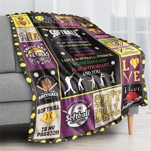 Softball Sport Throw Blanket: Team Gift 50×60 Inch