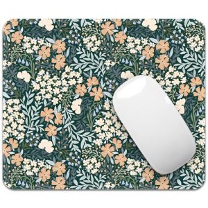 Square Floral Mouse Pad - Stitched Edge Washable