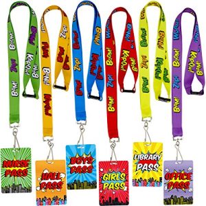 Fancy Land Bright Hall Pass Lanyards (6-Pack)