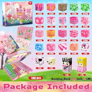 100PCS Magnetic Building Blocks: Transparent Castle Princess Set