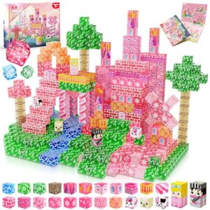 100PCS Magnetic Building Blocks: Transparent Castle Princess Set