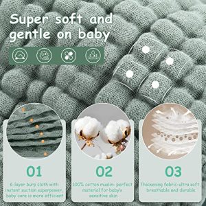 Looxii Muslin Burp Cloths – 6 Pack Ultra Soft