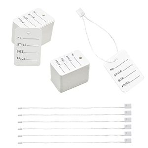 1000 White 7-inch Unstrung Clothing Tags - Nylon String