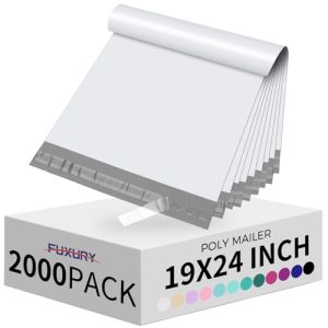 Fuxury 2000x 19x24" White Poly Mailers for Small Business
