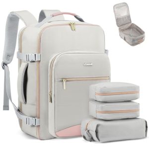 LOVEVOOK 40L Carry-On Travel Backpack with 3 Packing Cubes