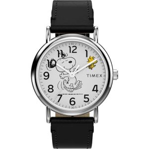 Timex Peanuts Weekender 38mm Watch: Snoopy & Woodstock